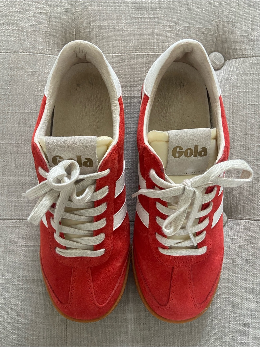 Gola Elan burnt red and white sneakers sz 7 - Picture 6 of 10